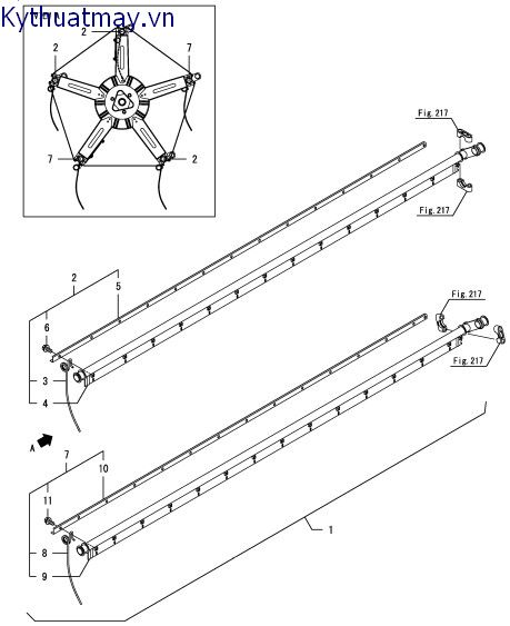 Thanh cào - cách đầu 2.3m